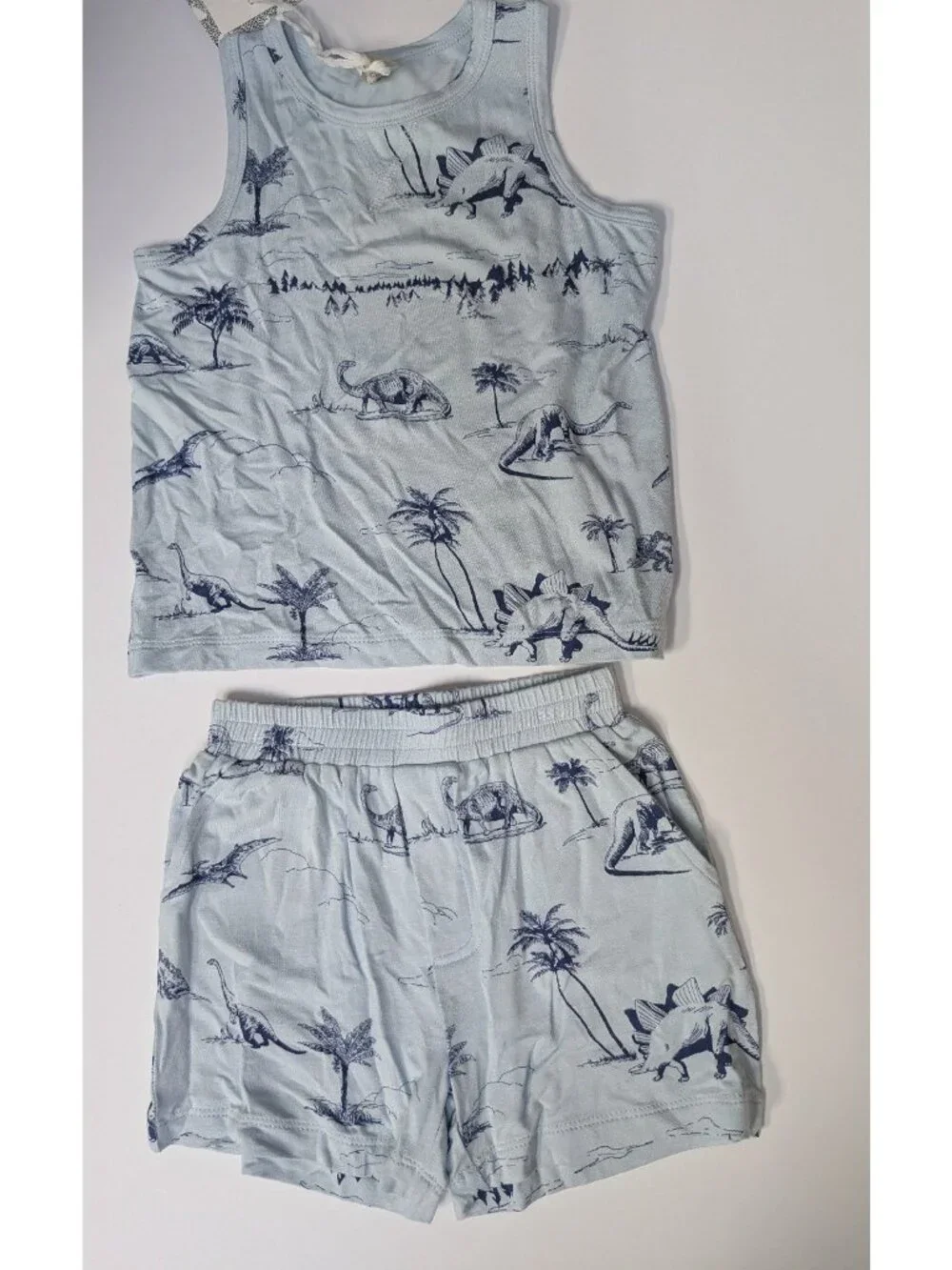 Kate Quinn Bamboo Dinosaur Landscape Tank Top Relaxed Shorts Set 3T